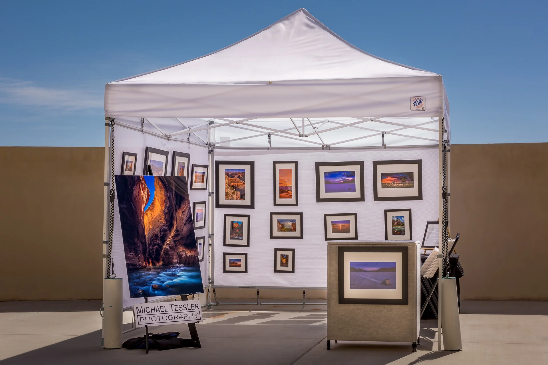 A typical art festival booth setup I use