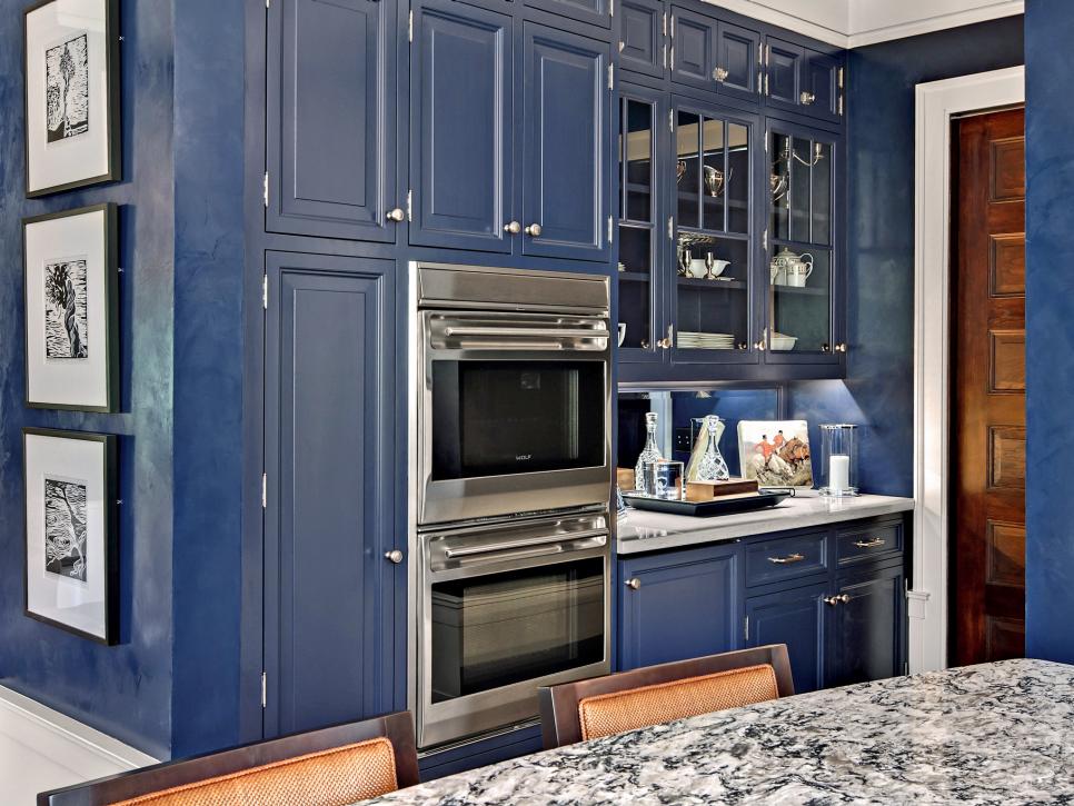 Non White Kitchens Imagine Surfaces, Small Kitchen Navy Blue Cabinets