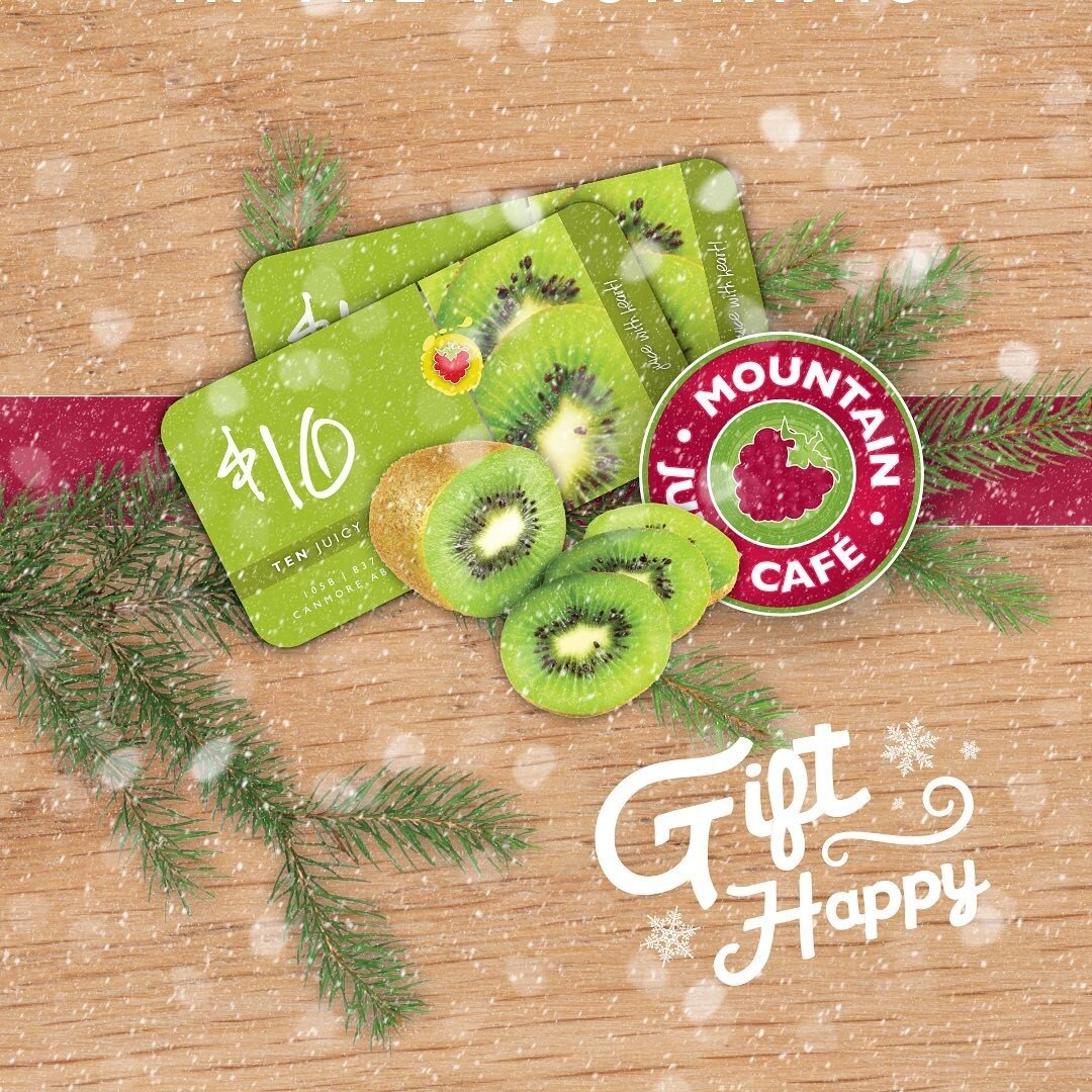 Looking for some Christmas gift ideas? Check out or gift cards. 🎁 ➡️

Available in-store or order online. They make the perfect stocking stuffer or Christmas party gift. 

#mountainjuicecafe #giftideas #giftcards #canmorealberta #shoplocal #ordertod