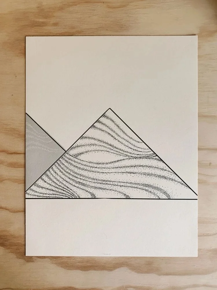 from Emotional Landscape - a series of original drawings that i just looked at again today for the first time in a long while. I always wanted to make a lot a lot of these and put them up like a whole mountain range. They are very quiet.