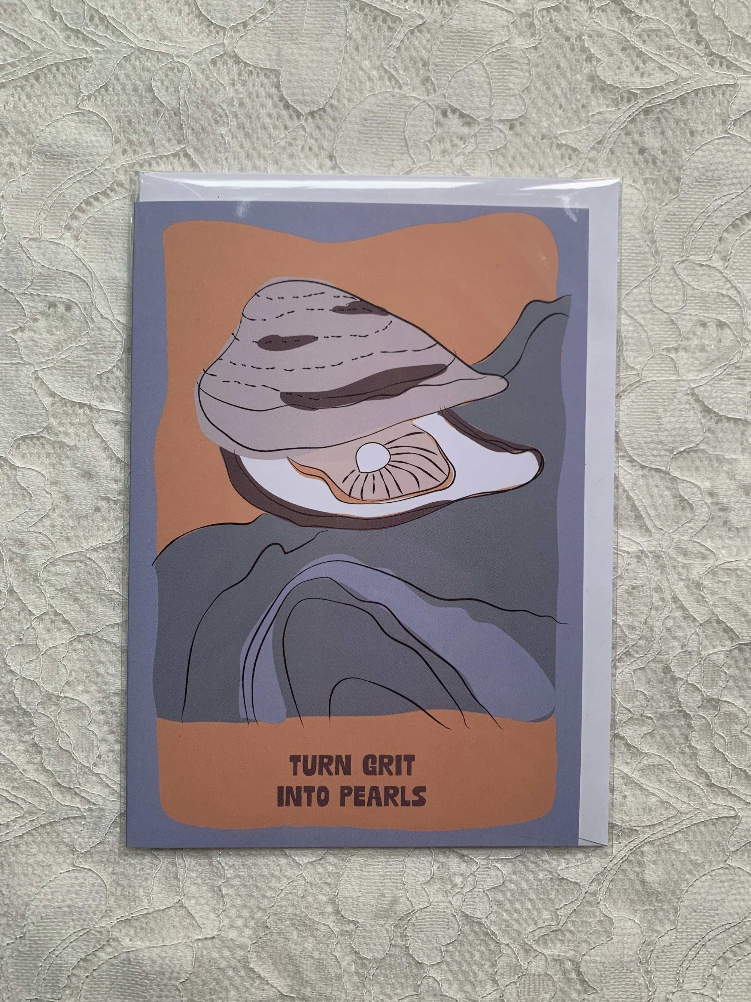 Grit Into Pearls Blank Card