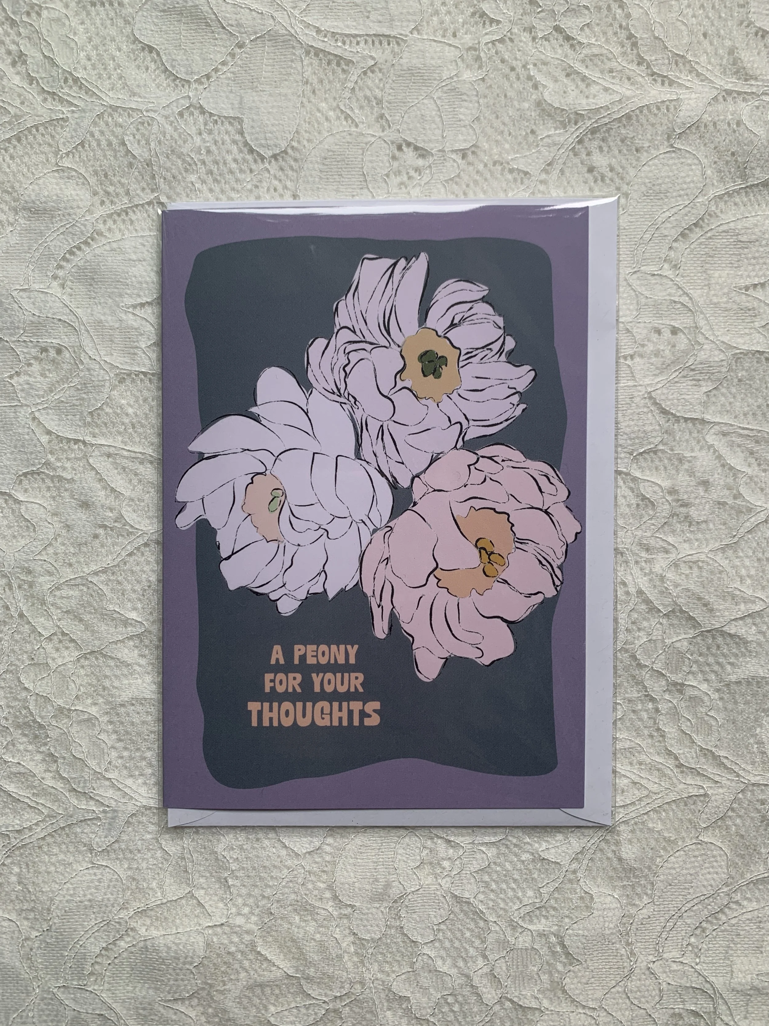 Peonies Blank Card