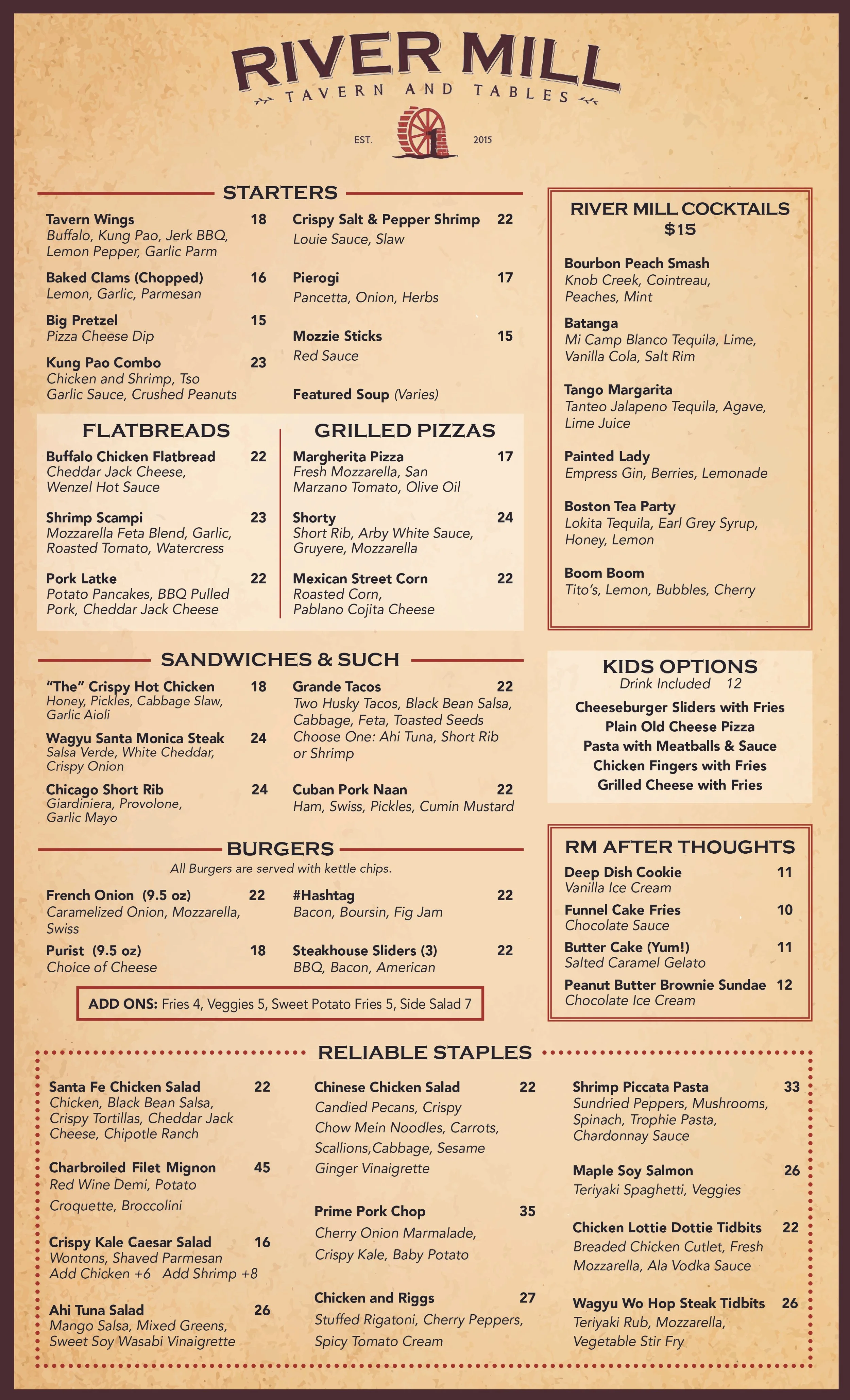 River Mill Tavern and Tables, 100 Ocean Ave, Lynbrook, NY