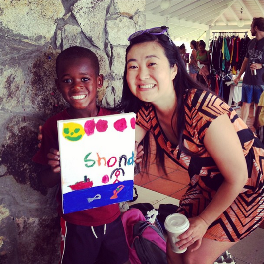 "Back for orphanage student organization beach day! So fortunate to make it for the painting day for their art auction!" | Photo: Leon Dickinson