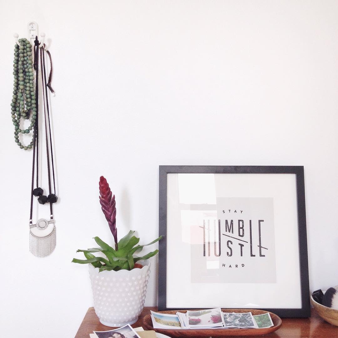 A simple scene from my bedroom + words to live by.