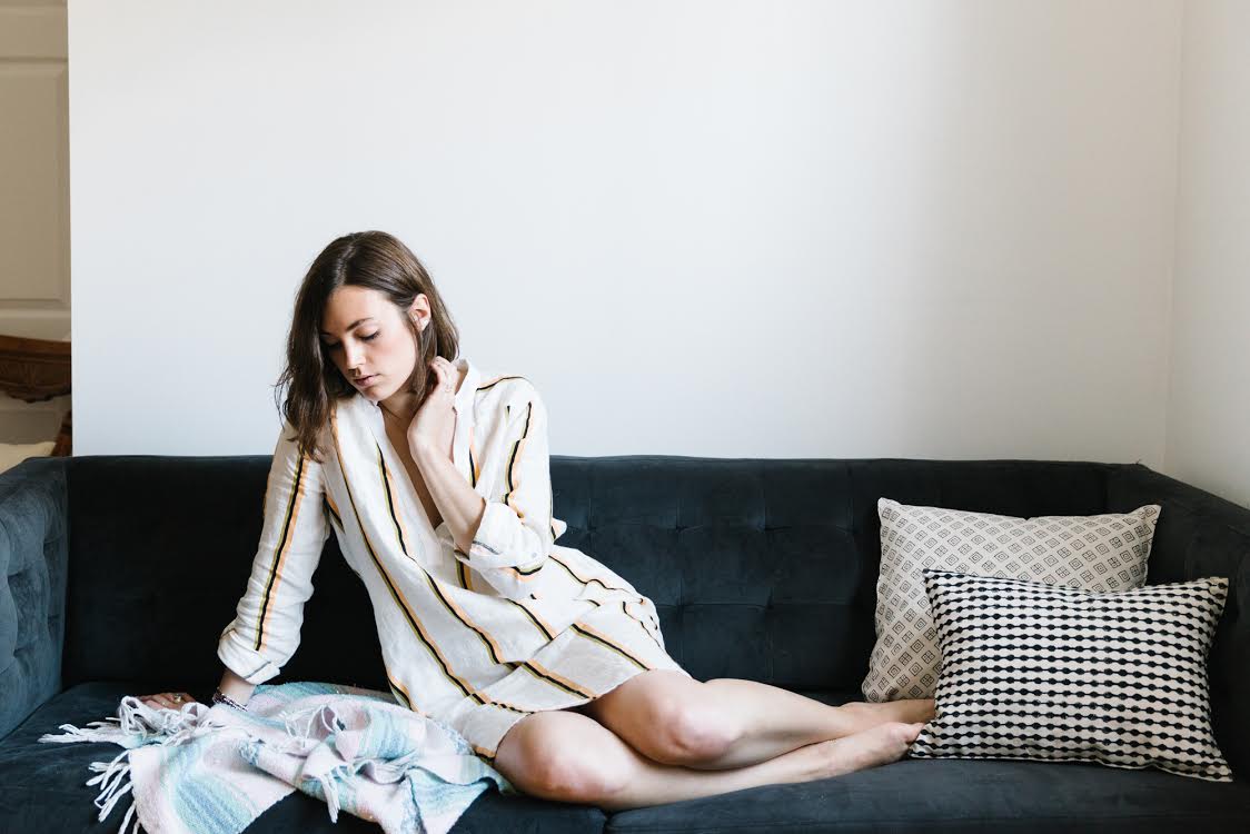 Lounging in my apartment. Photograph by Julia Robbs for Urban Outfitters.