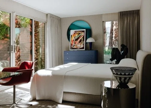 Sand Dune bedroom with mirror