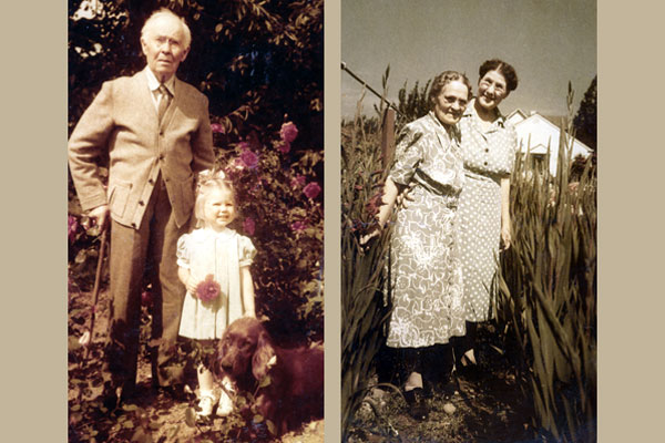   August Swanson (with granddaughter Marjie) and Selma Swanson (with a neighbor) always added a dignified presence and helped out until late in life.  