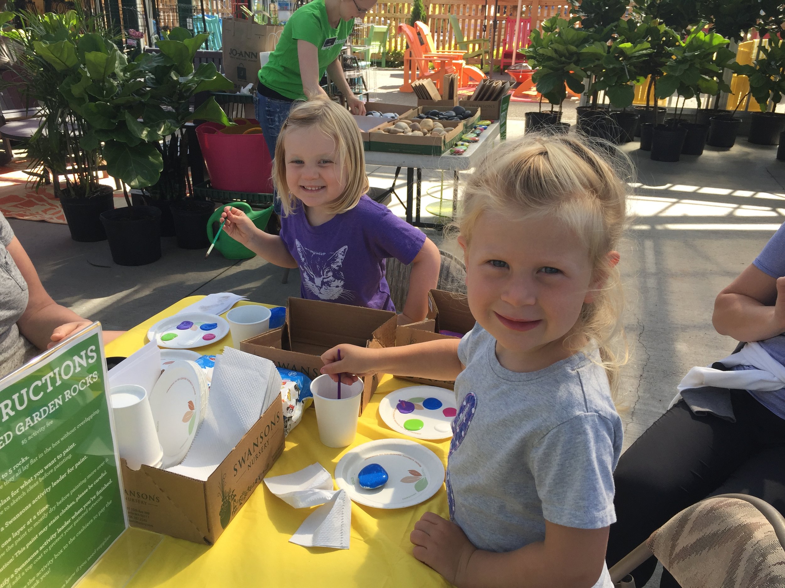 Painted garden rocks