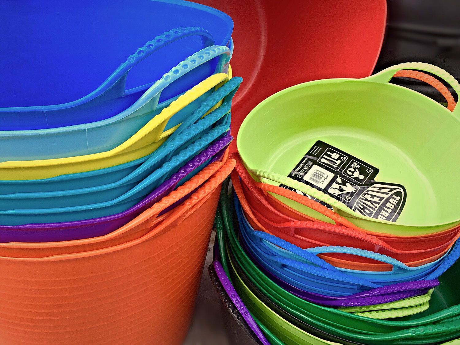 A Rainbow of Tub Trug Garden Buckets