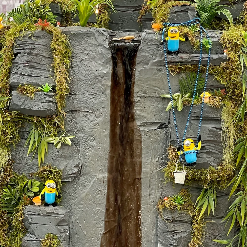 Minions cause mischief at the chocolate waterfall