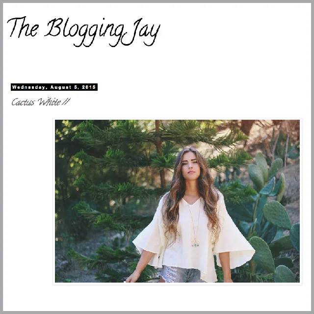FEATURE ON THE BLOGGING JAY