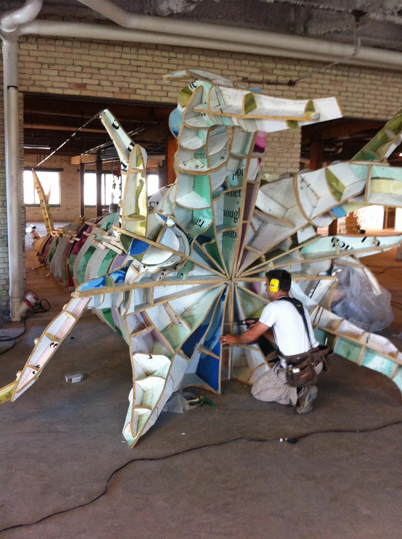 Shay building the form from repurposed plywood.