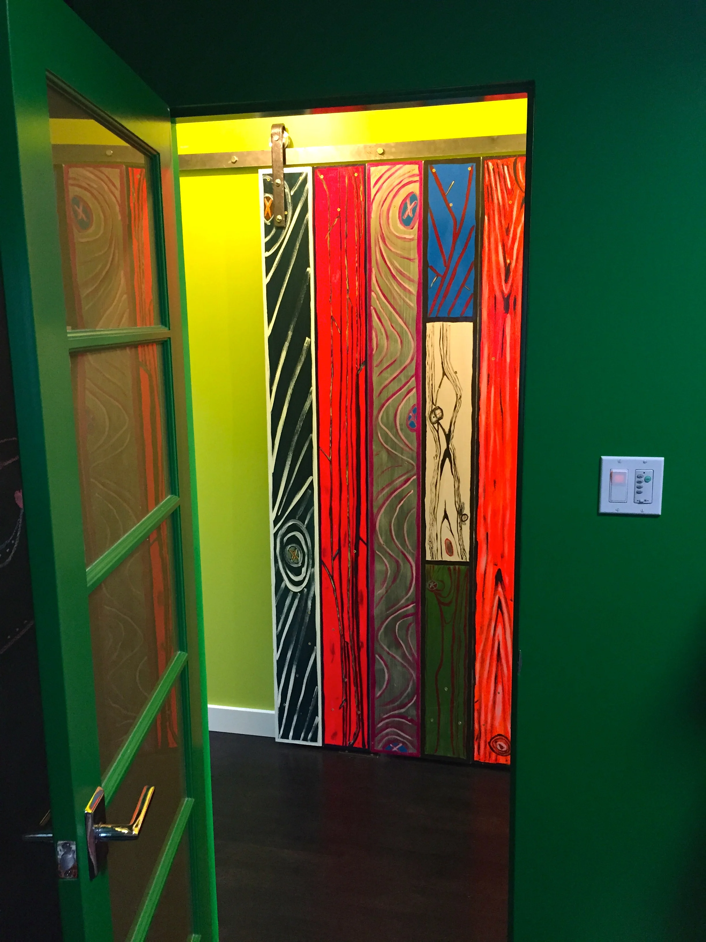 CUSTOM BARN DOOR #2 - view from media room
