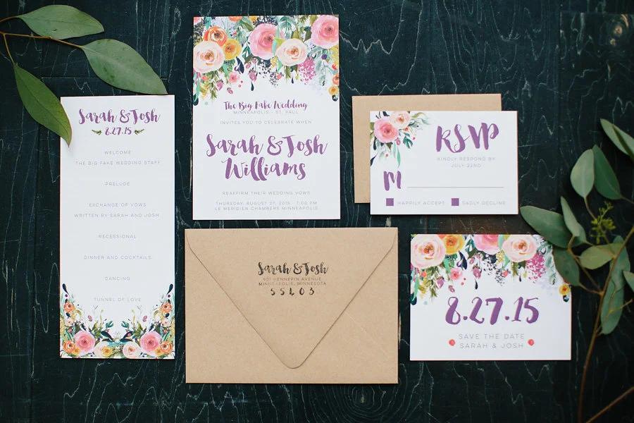 Invitation Suite By: Hello World Paper Co. Photo Credit: Allison Hopperstad Photography