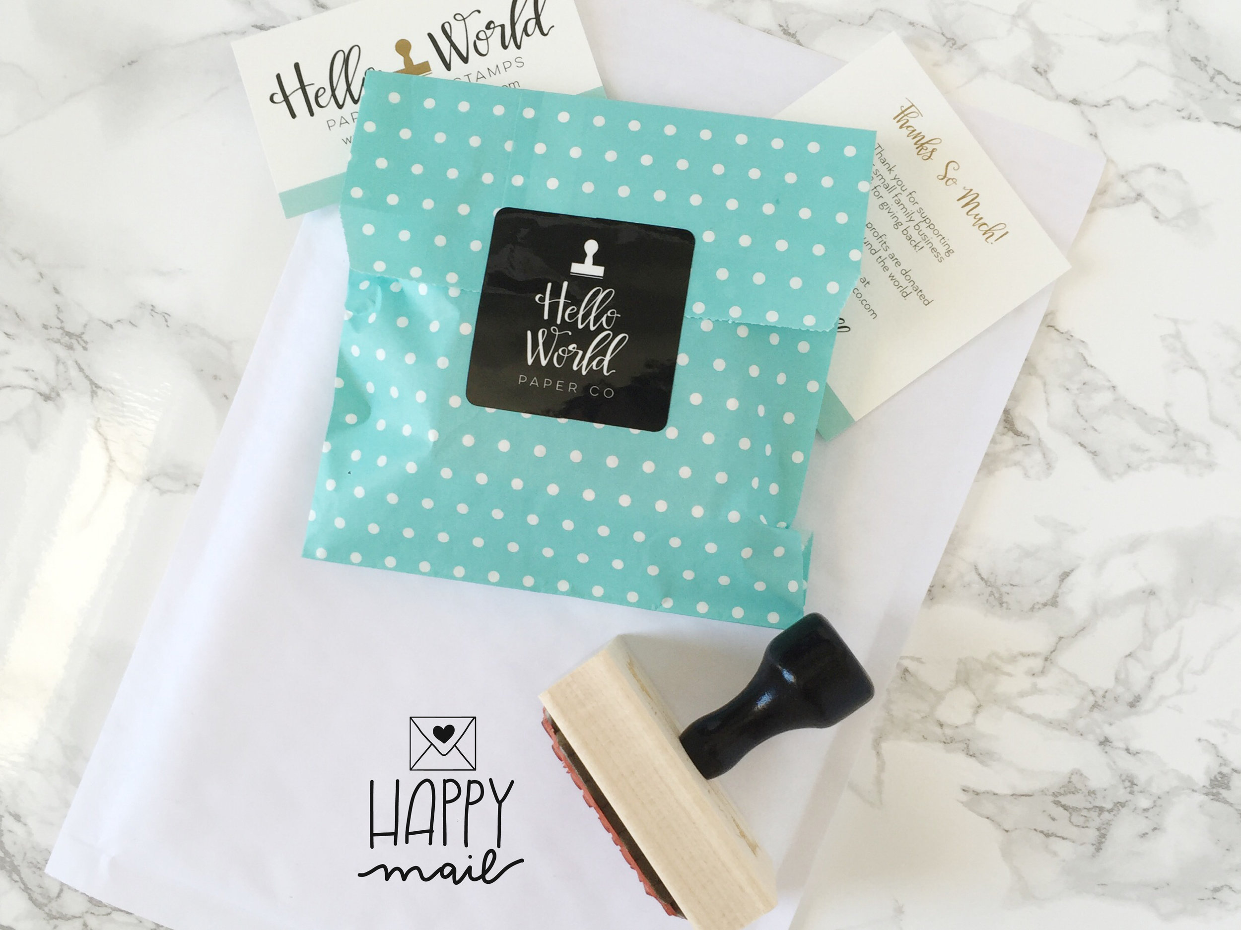 Happy Mail Stamp by Hello World Paper Co.