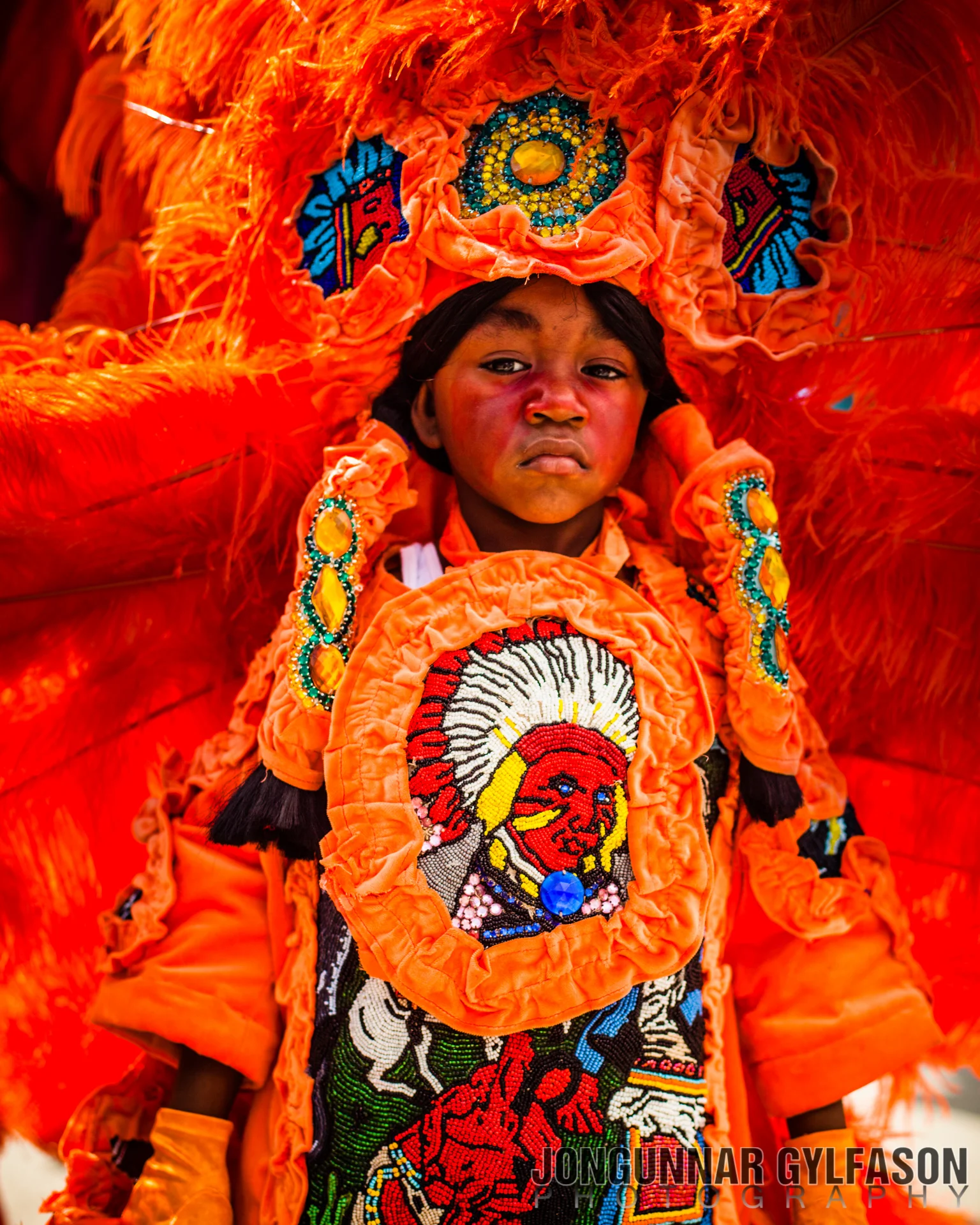 Orange Mardi Gras Indian