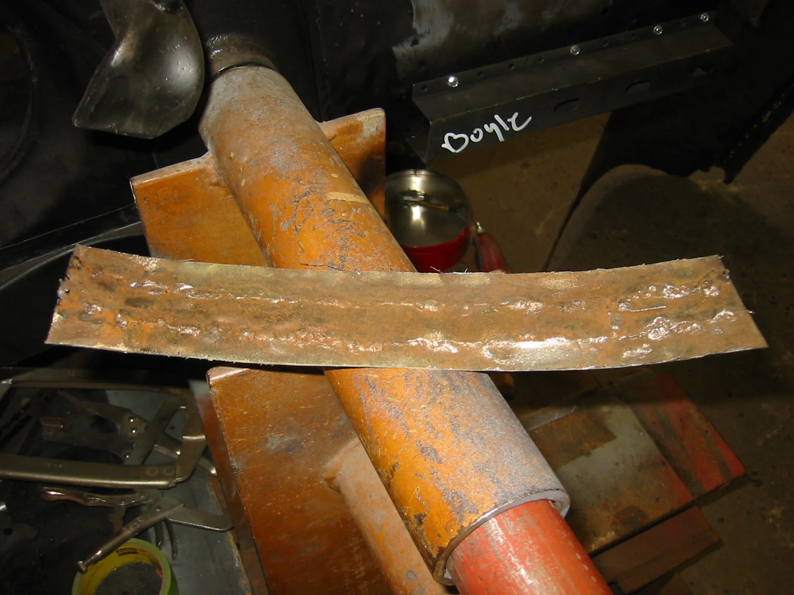 20120731 Bad welding found in nose panel.JPG