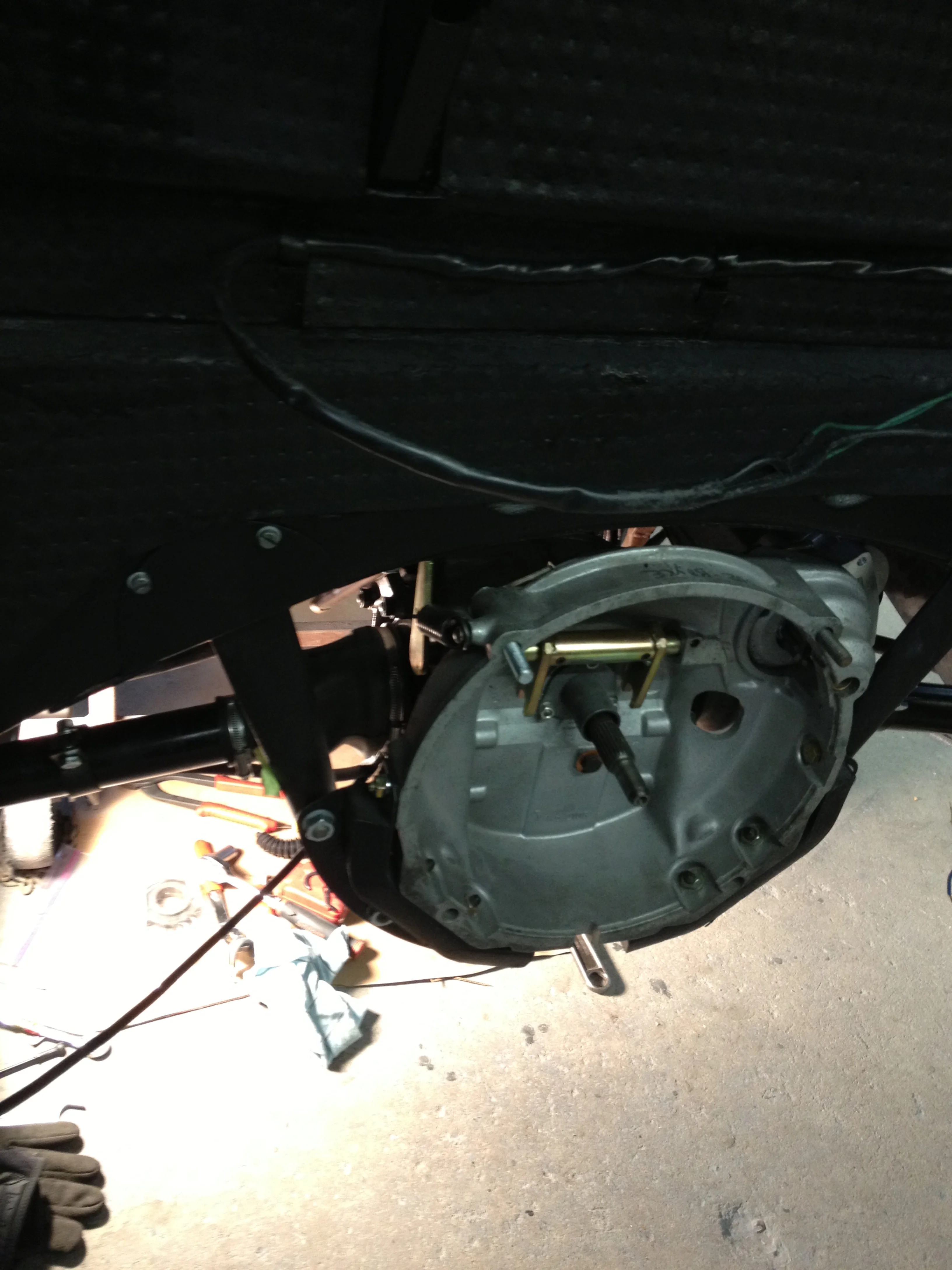 20140206 Transmission about to be installed.JPG