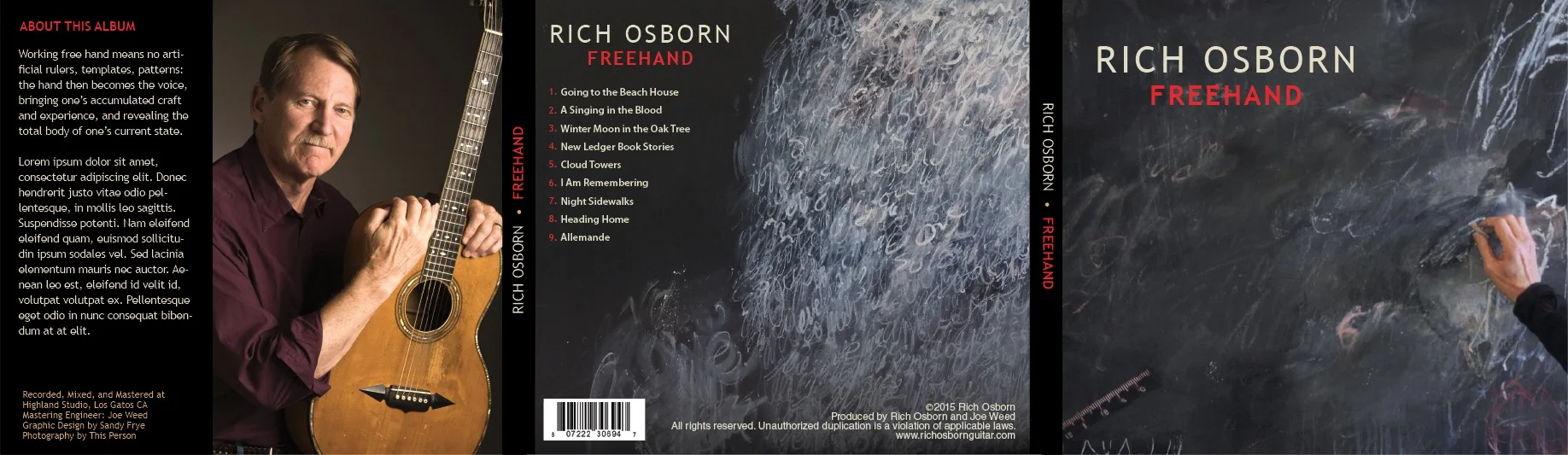 FREEHAND  new music from Rich Osborn  (featuring artwork by claude smith)