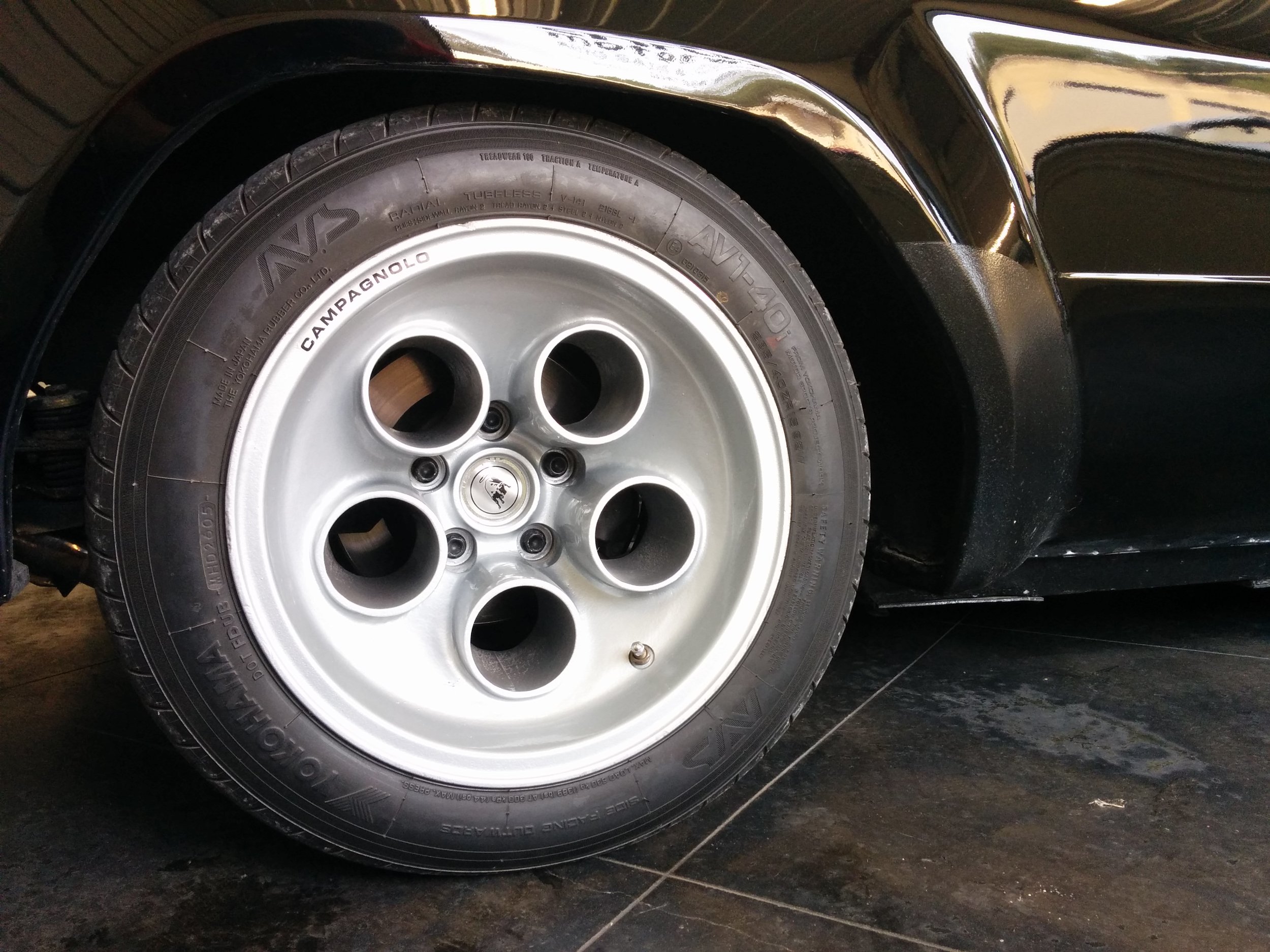 The recessed logo makes great use of the rear wheel's wider footprint.