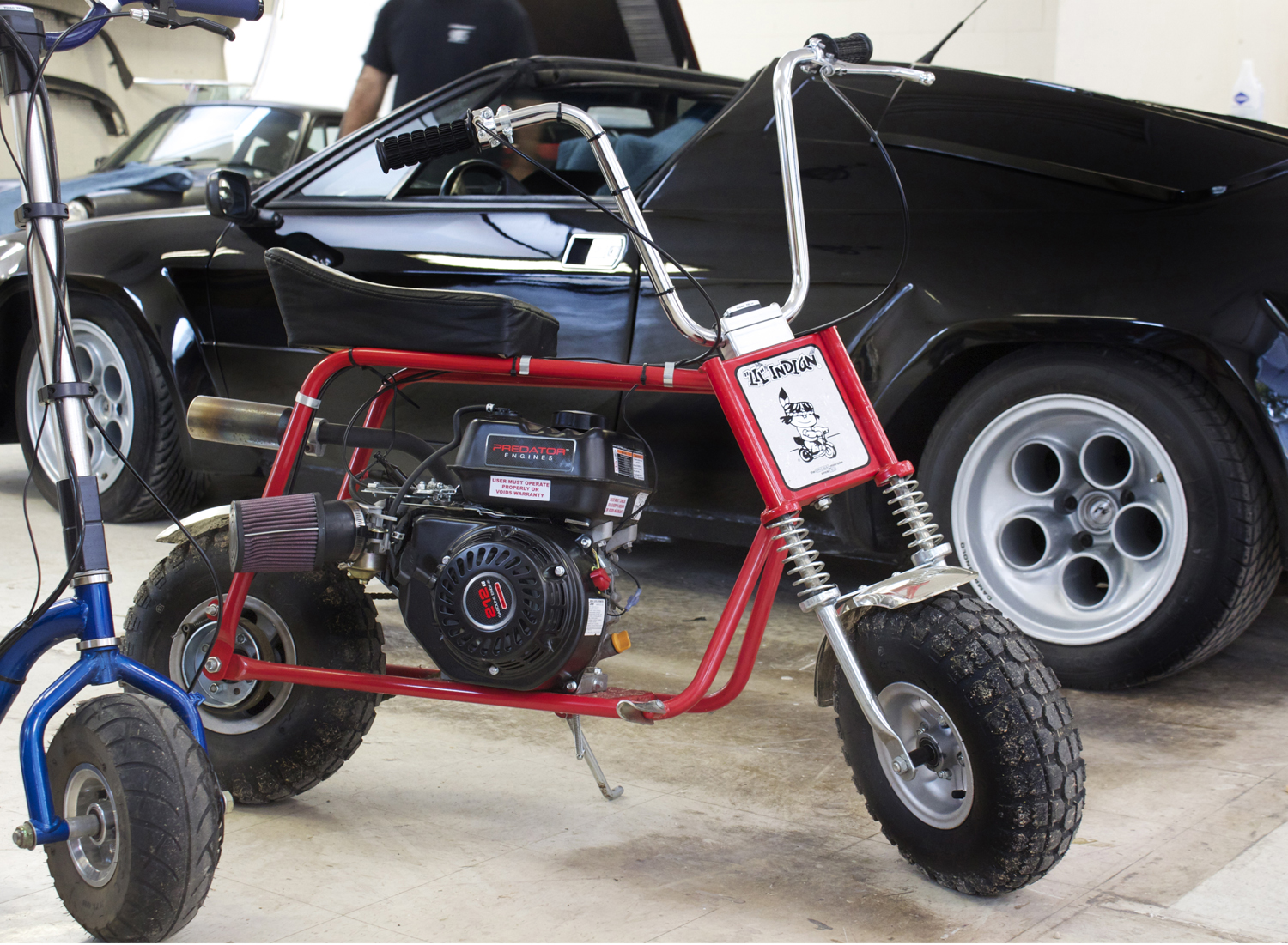 Little Indian mini-bike with a lawn mower motor.