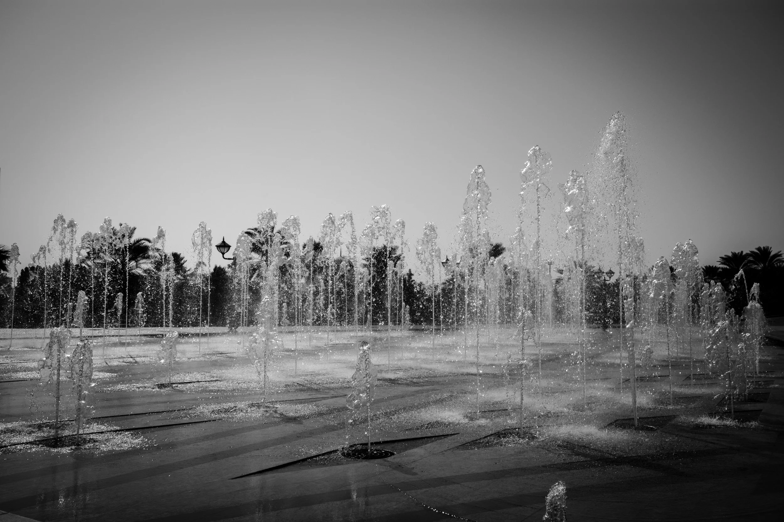 The fountains in front of the Emirates Palace hotel in Abu Dhabi