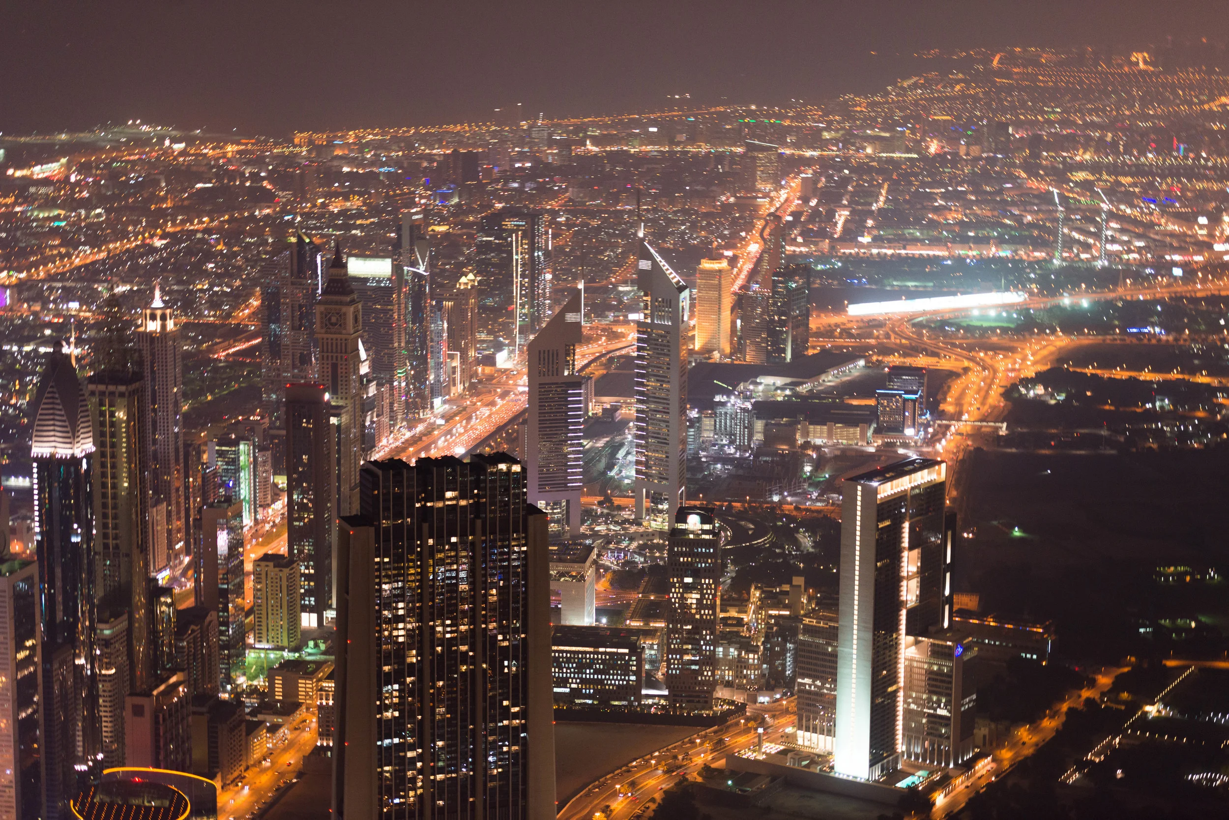 The Dubai Skyline at Night