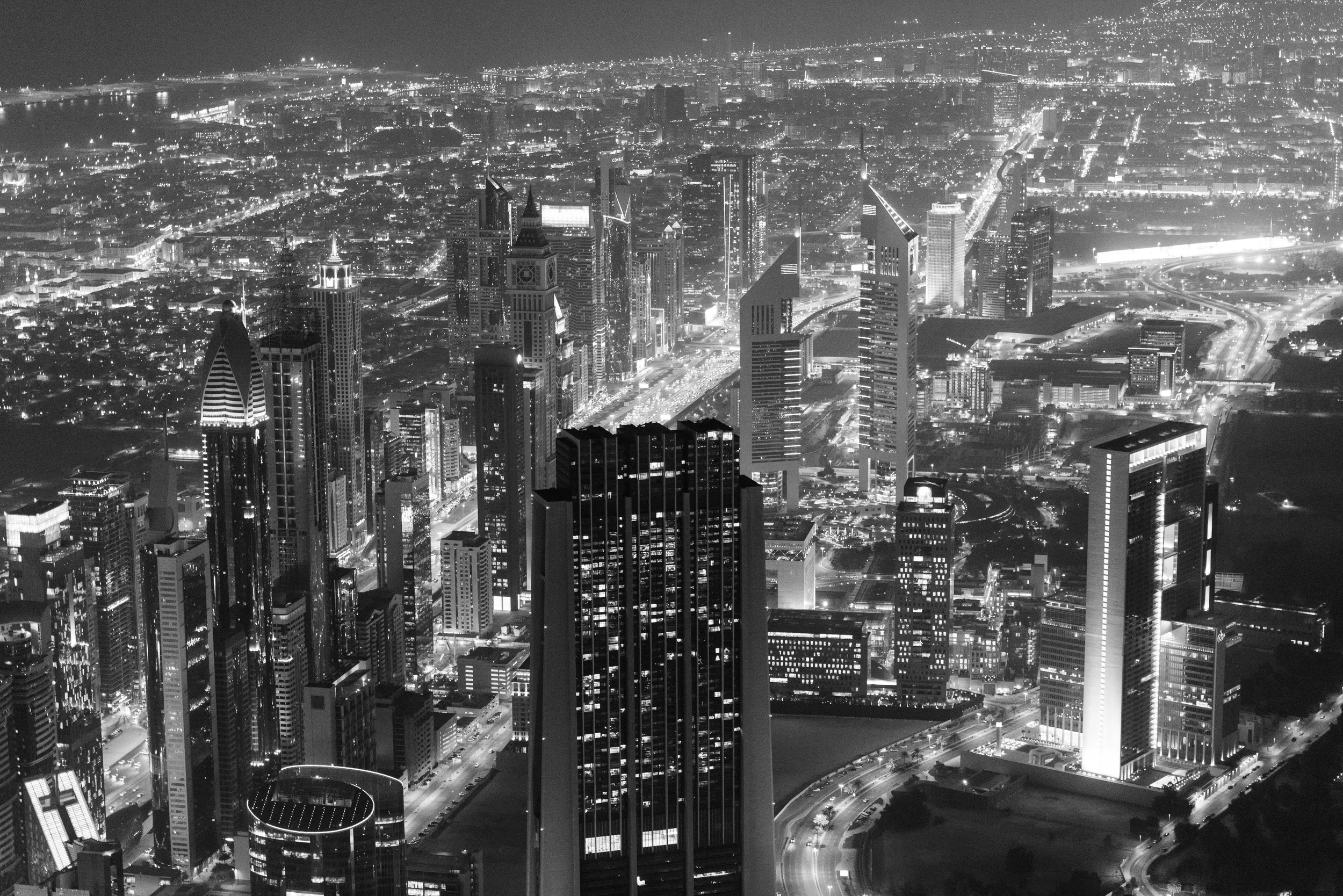 Sheikh Zayed Road monochrome