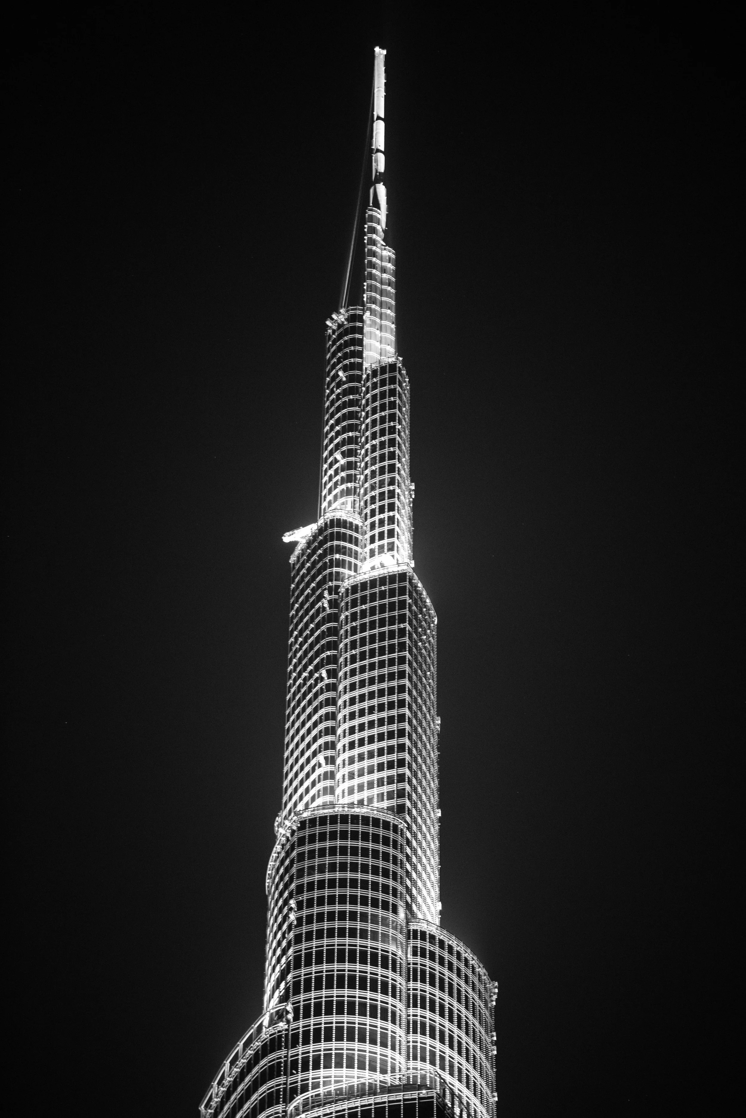Spire of Burj Khalifa at Night