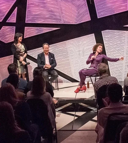 Yo-Yo Ma and Maria Popova with Elena Park at National Sawdust. (photo: Jill Steinberg)