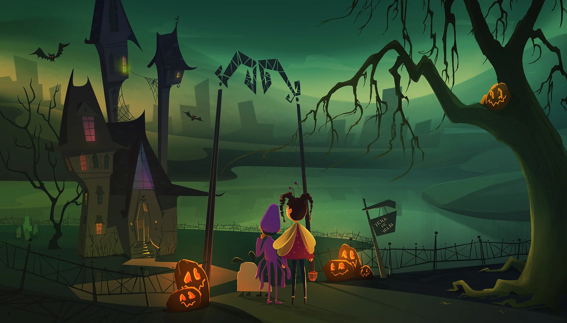 Halloween - exterior shot “Trick or Treat?”