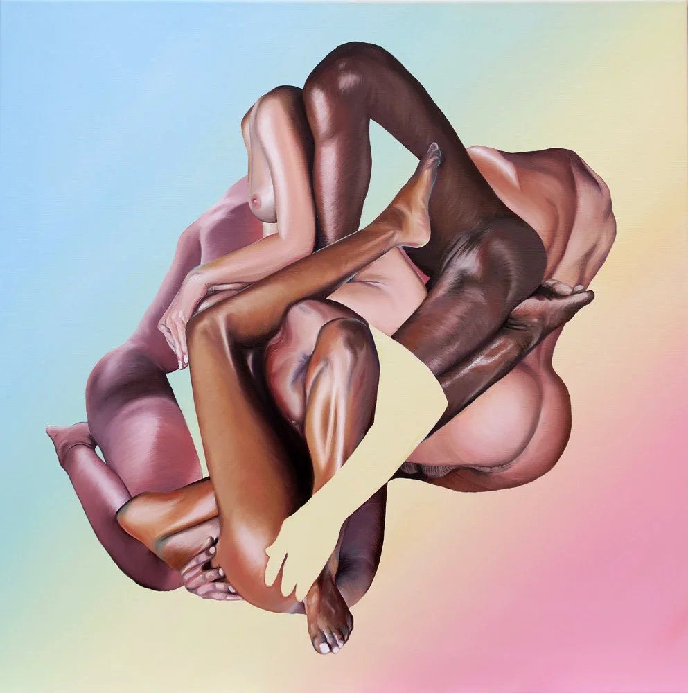 Digital Bodies, Oil on canvas 80 x 80cm, 2017