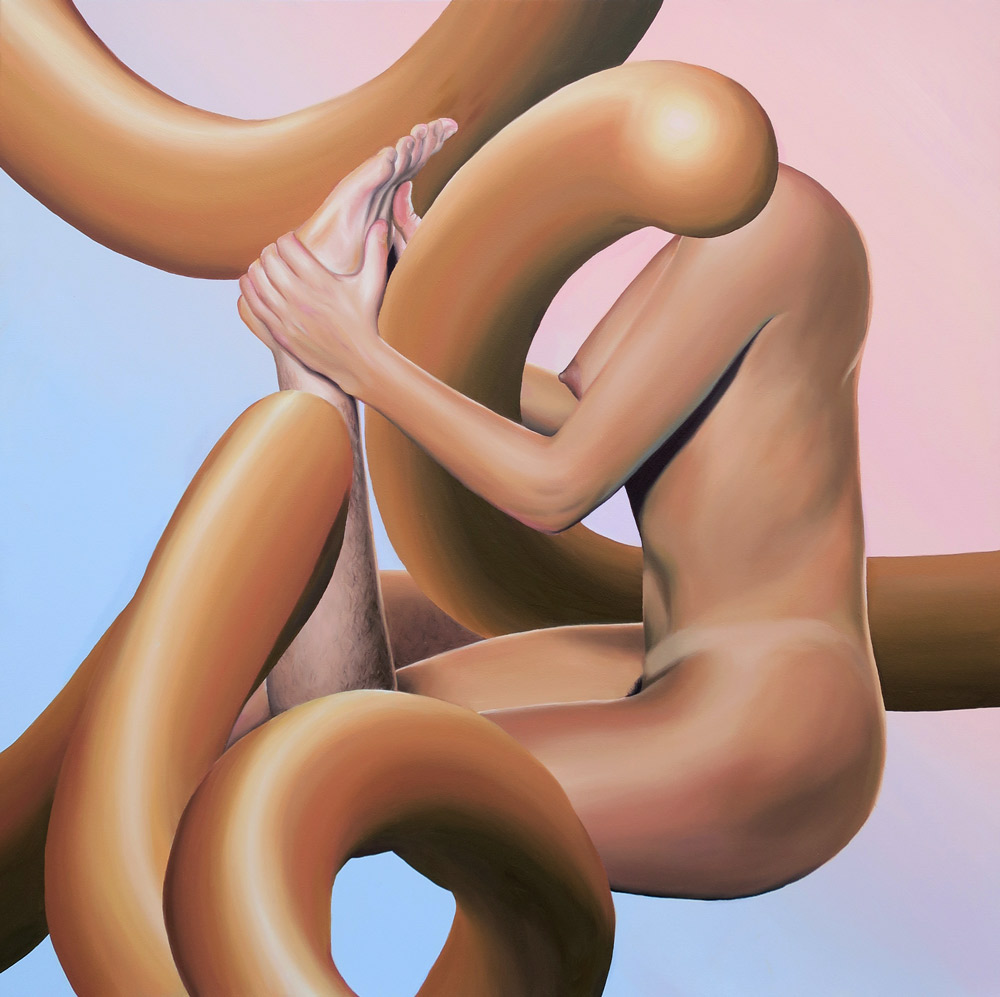 The Foot Massage, Oil on canvas, 100 x 100cm, 2017