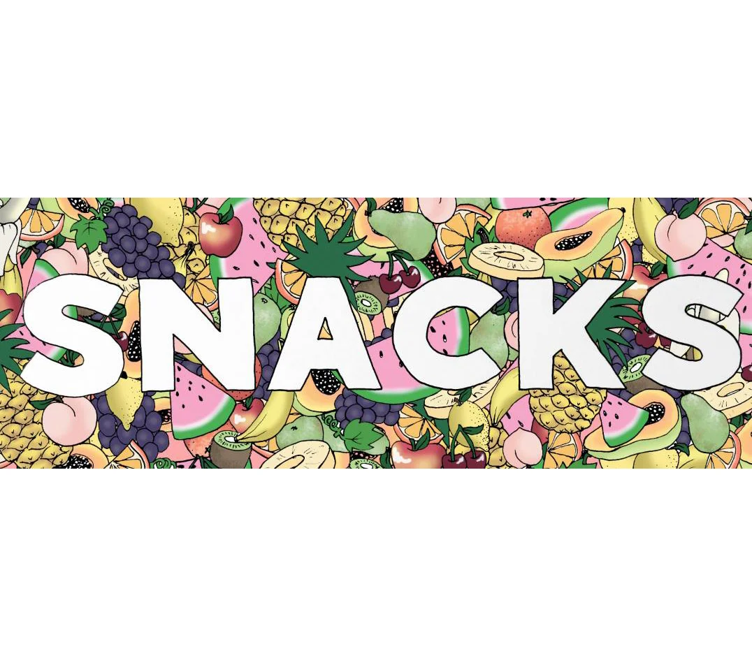 Sticker design for Berlin-based DJ duo, SNACKS, 2014