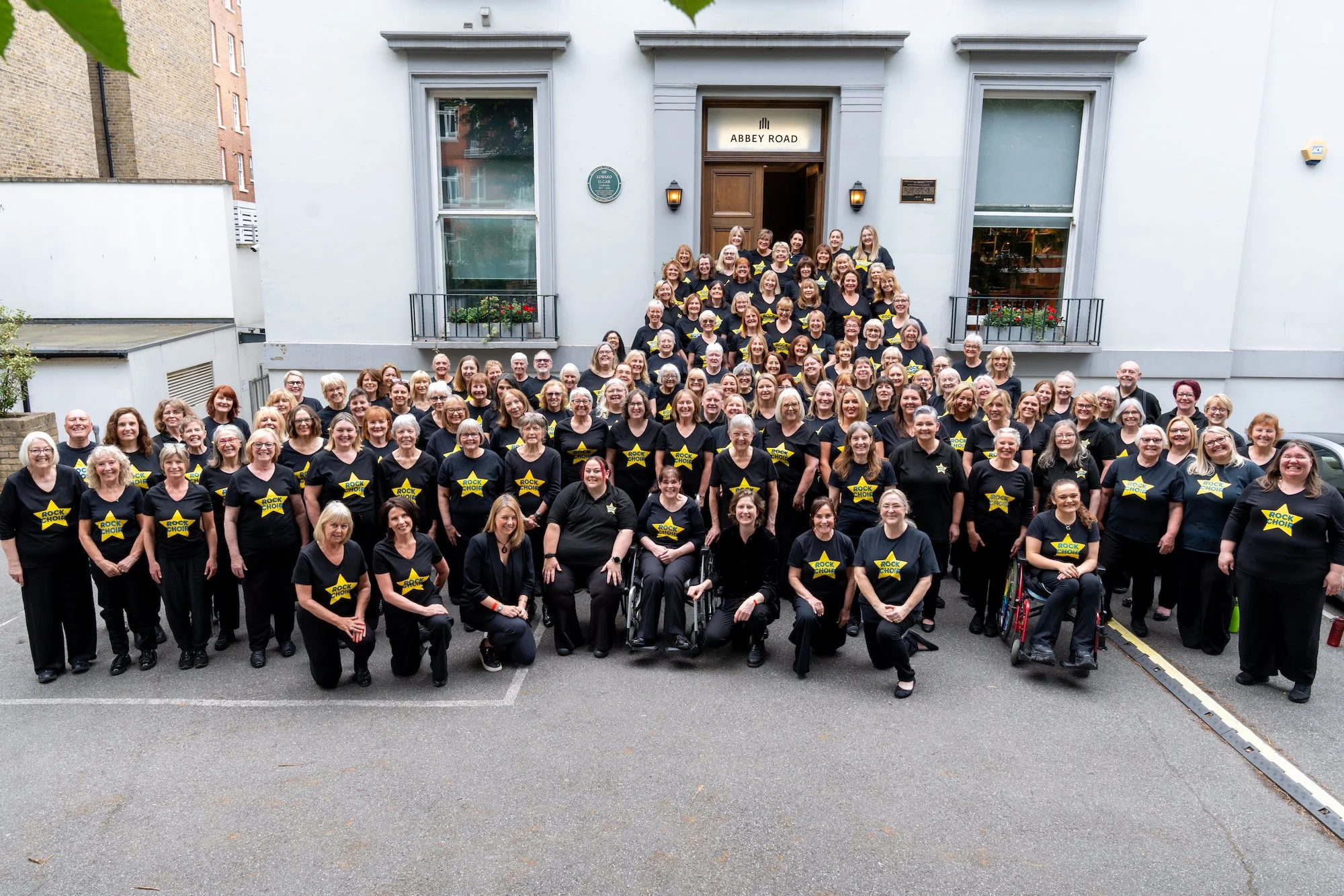 Joy Ellis accompanying Rock Choir at Abbey Road 1.jpg
