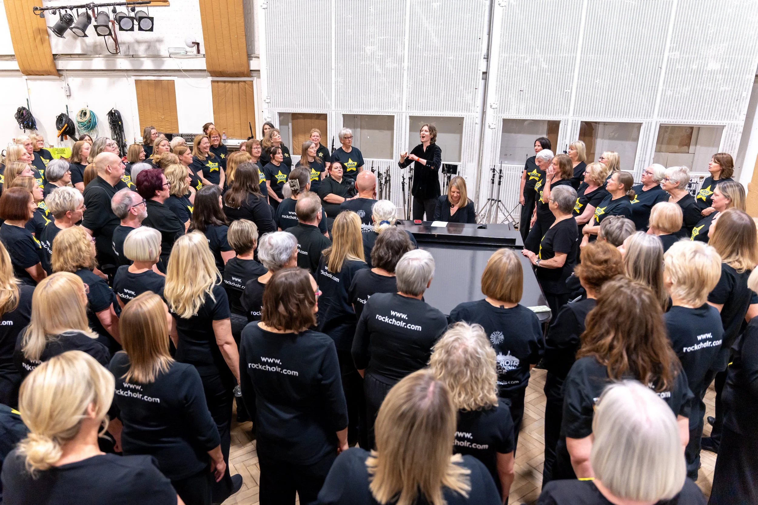 Joy Ellis accompanying Rock Choir at Abbey Road 11.jpg