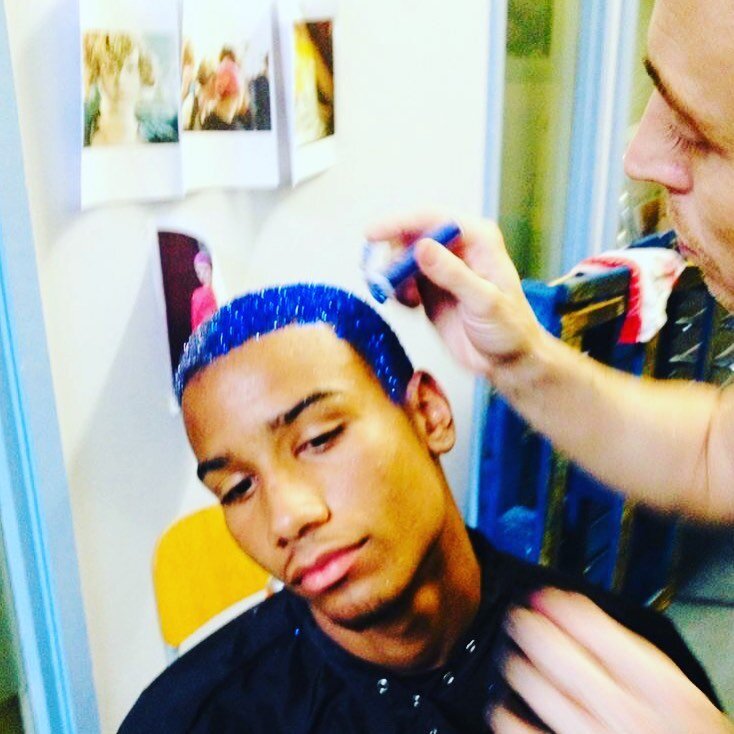Thank you @christopher_shannon for this pic of the #hairtest we did in 2013! Little did we realise how the #glitterhair would go viral !  This was especially for you @timblanks 🌈 #lcm #lfwm #londonfashionweek #londonfashionweekmens #fairyhair #unico