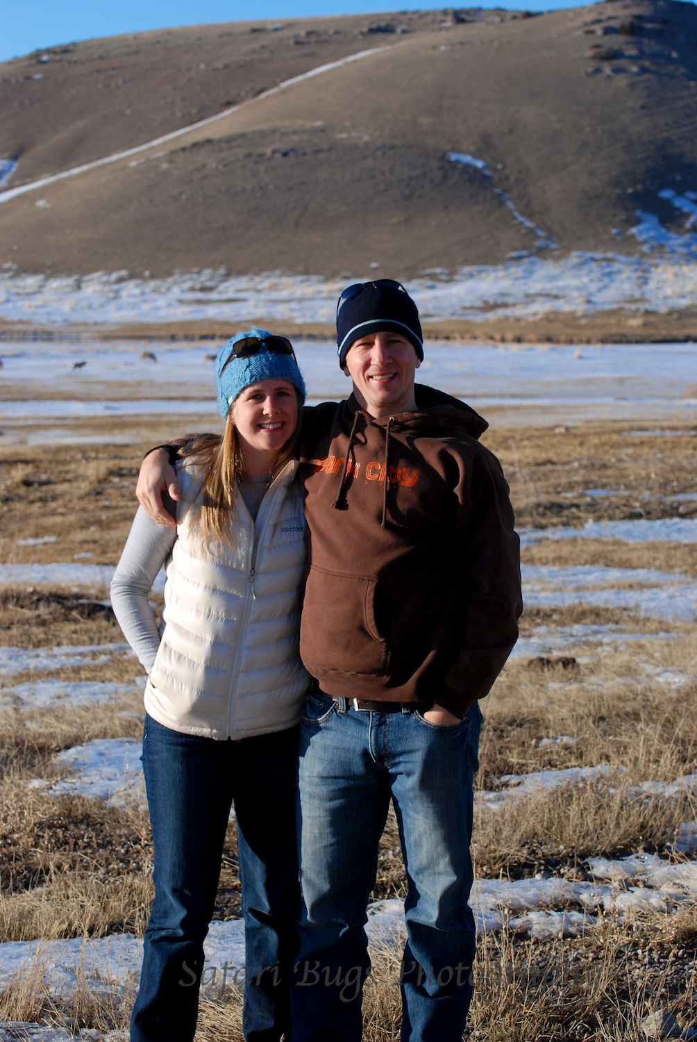 Steve and Ashleigh at the National Elk Refuge (for the record, the wind is pushing Steve's hoodie out)