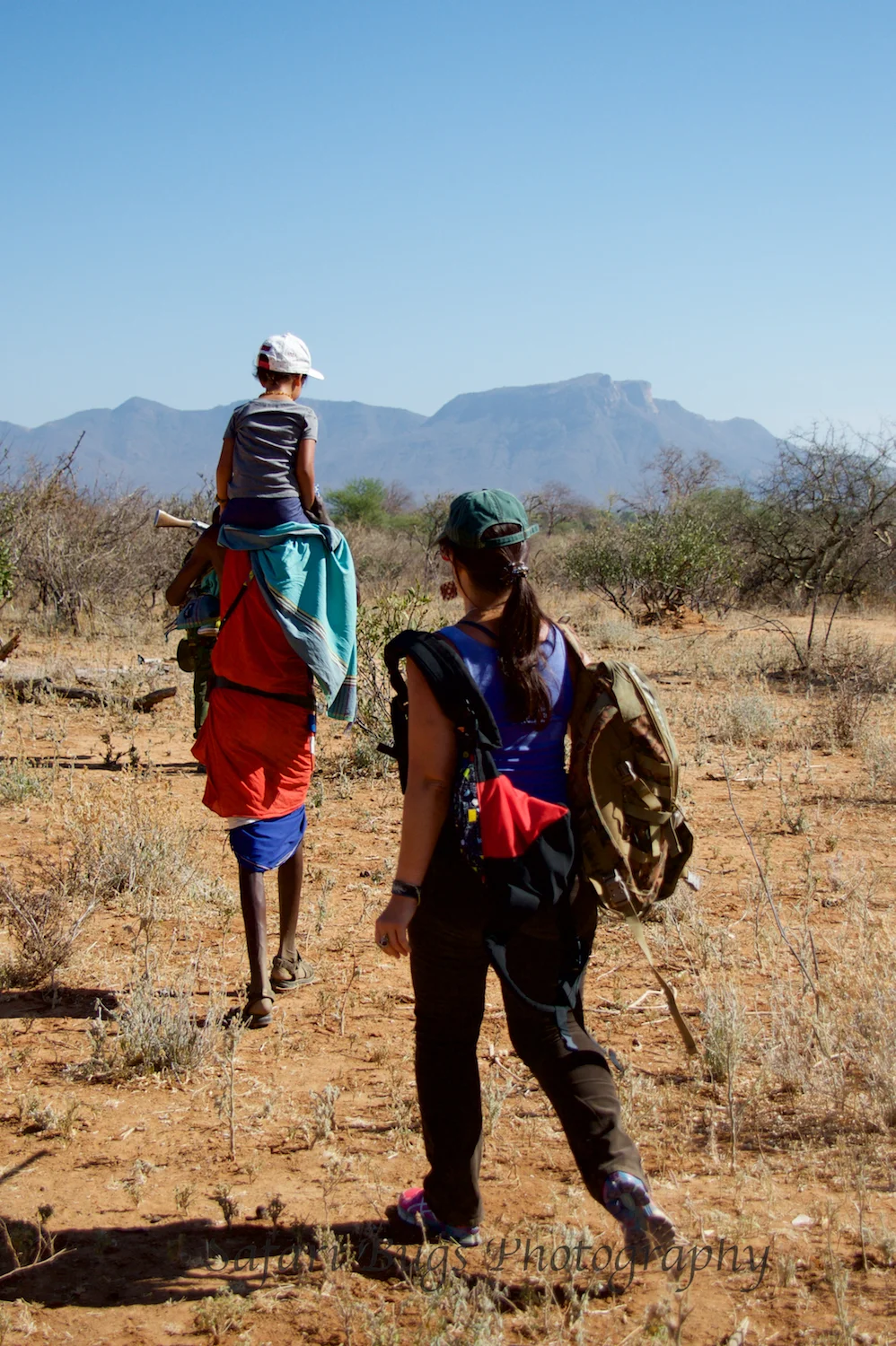 Walking to the Singing Wells with our Samburu Guide