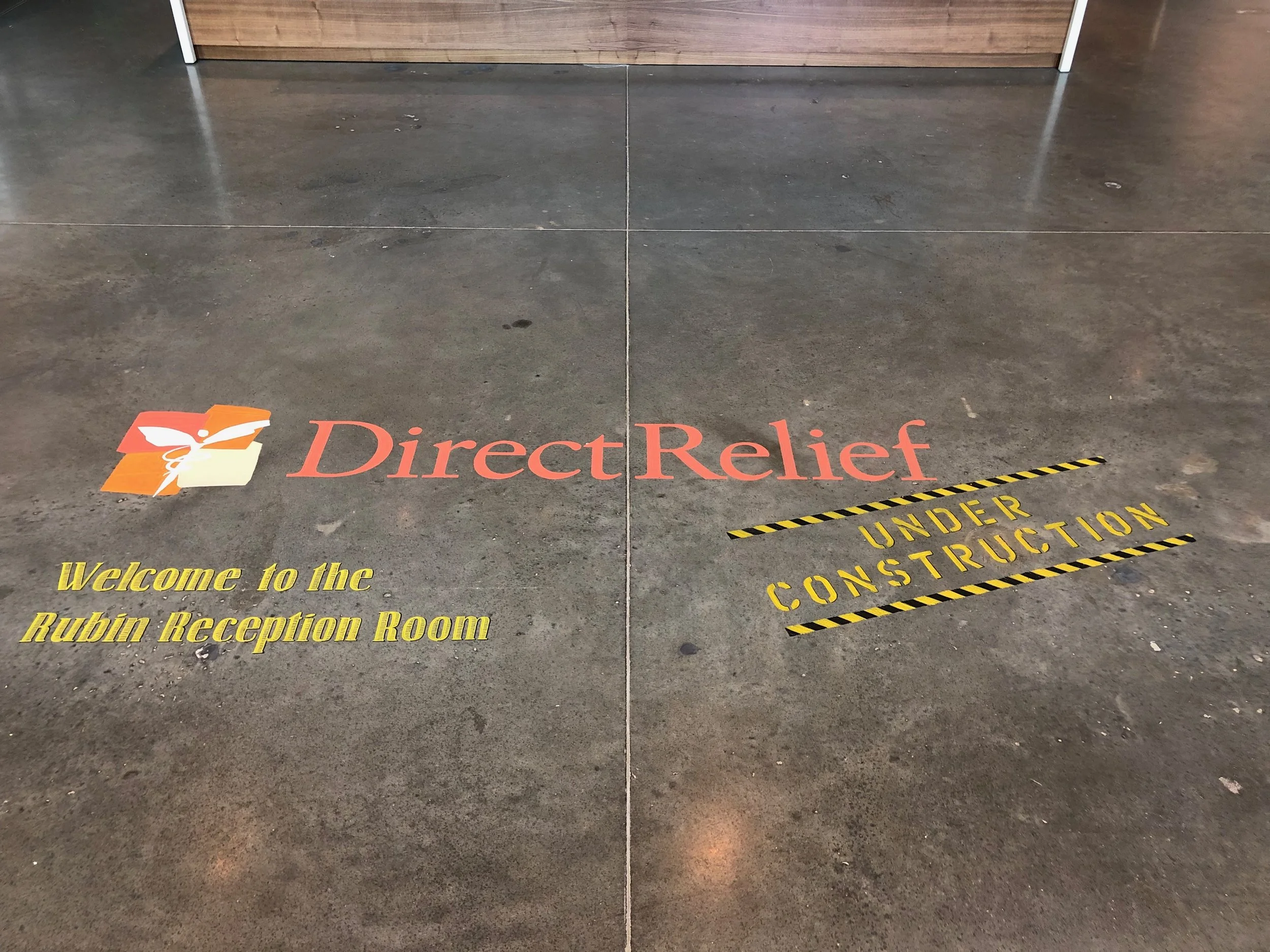 Main lobby of Direct Relief’s new building