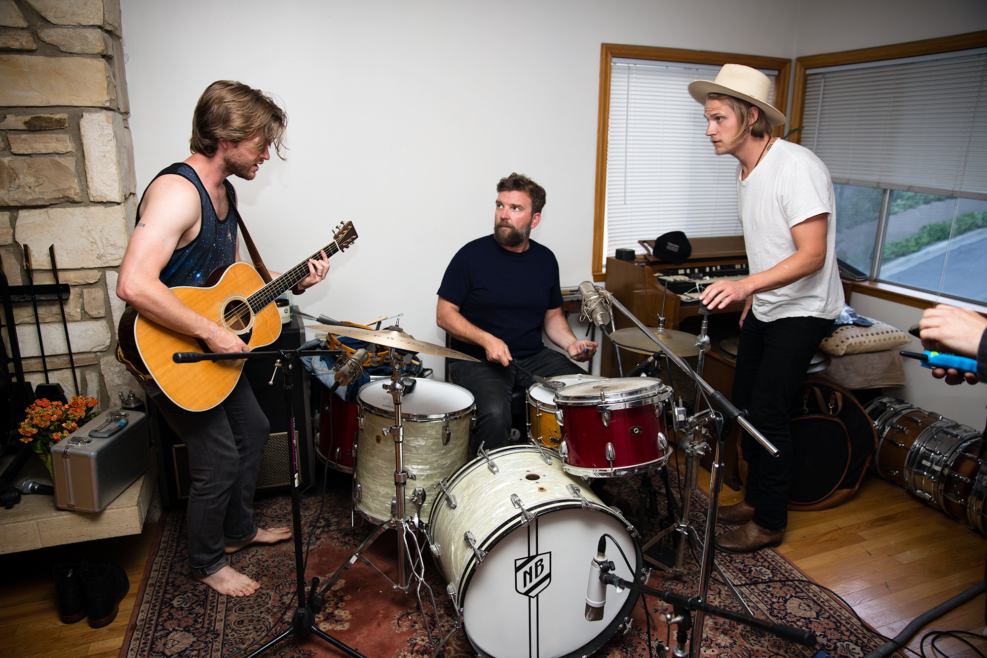 From left, Mr. Clay, Ed Benrock, and Mr. Chance in Los Angeles between Coachella weekends one and two. Jamestown Revival wrote its first full-length album, ‘Utah,’ and has since moved back to Austin, Texas, after signing a record deal with Republic
