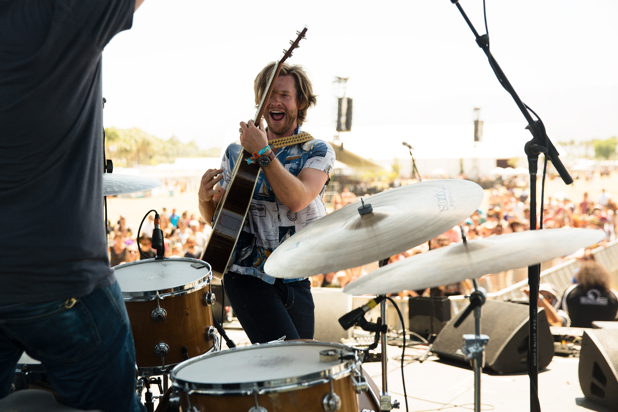 Mr. Clay and Jamestown Revival perform at the Outdoor Theatre at Coachella on April 18, 2015. The band performed both weekends.