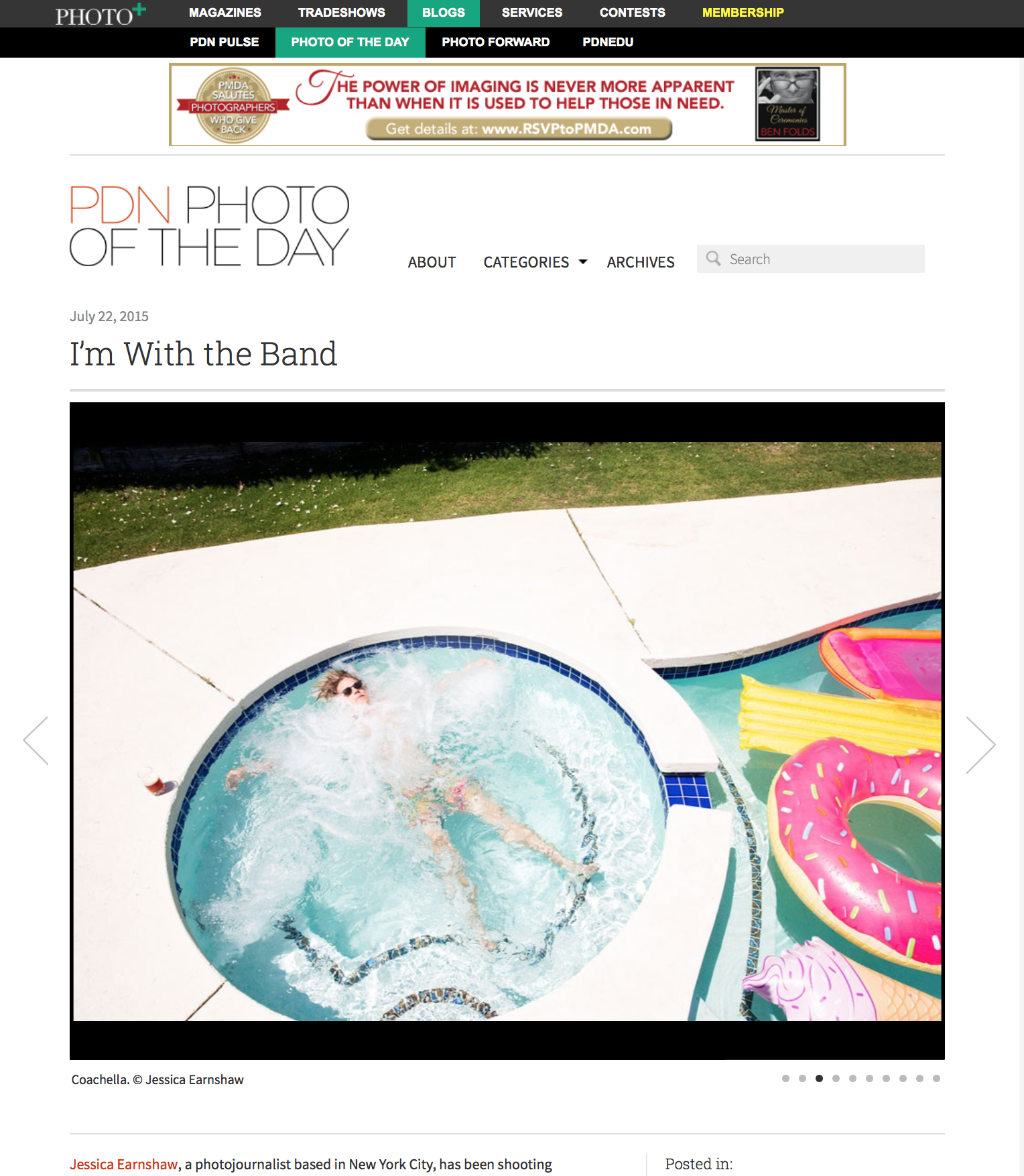 PDN Magazine (Photo Gallery), Photo of the Day, “I’m With The Band”, July 22, 2015