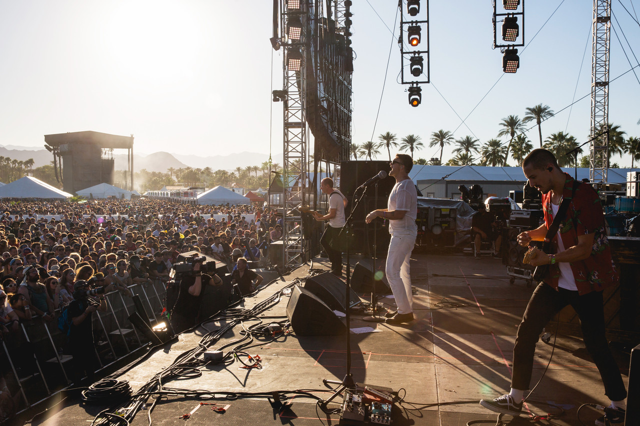 Cold War Kids performs on the Outdoor Stage on Sunday.