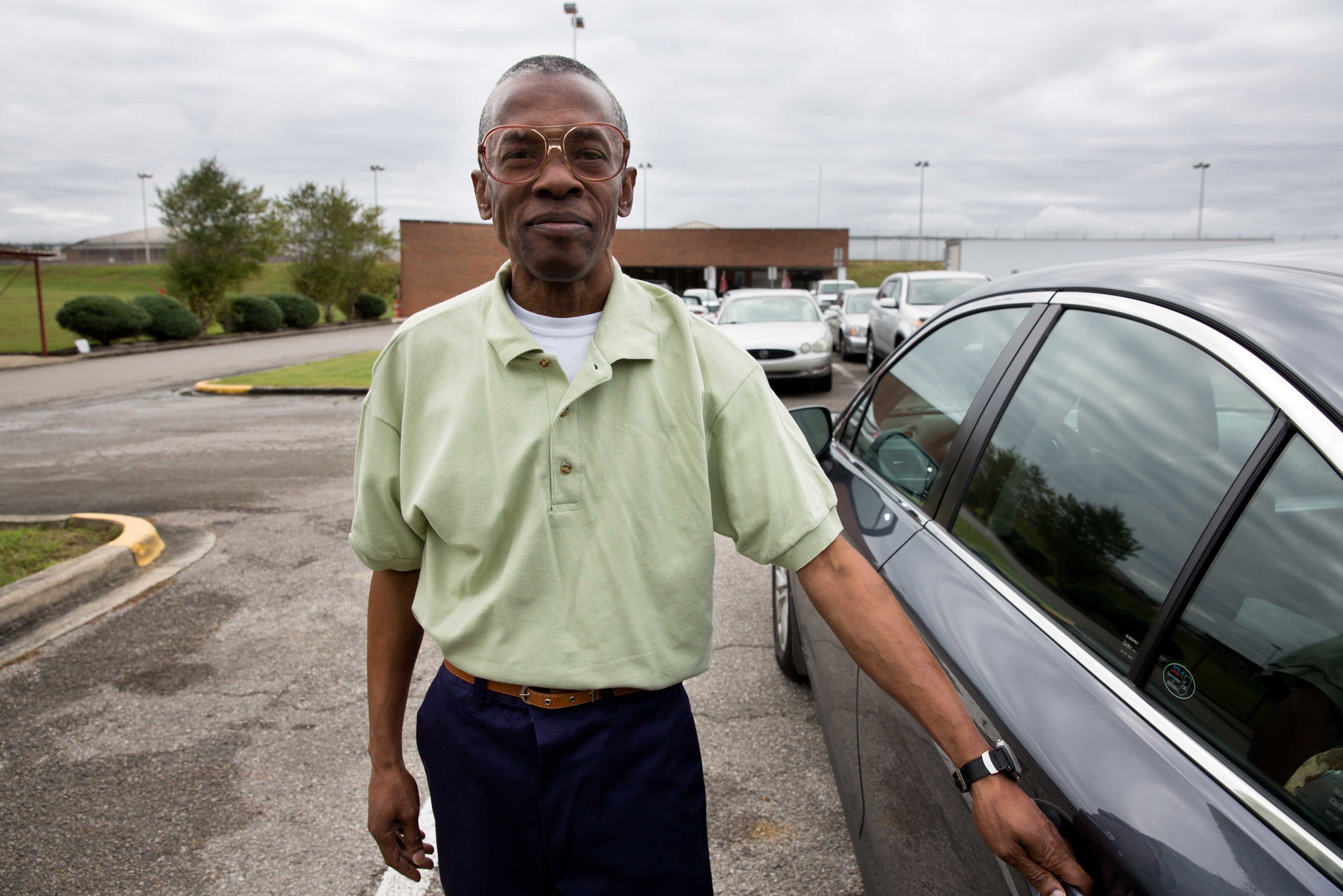 Originally published in Mother Jones Magazine and The Marshall Project . Ronald, minutes after his release from St. Clair Correctional Facility in Alabama. “When I wake up,” he said, “it will be strange to me, because I'm so used to wa