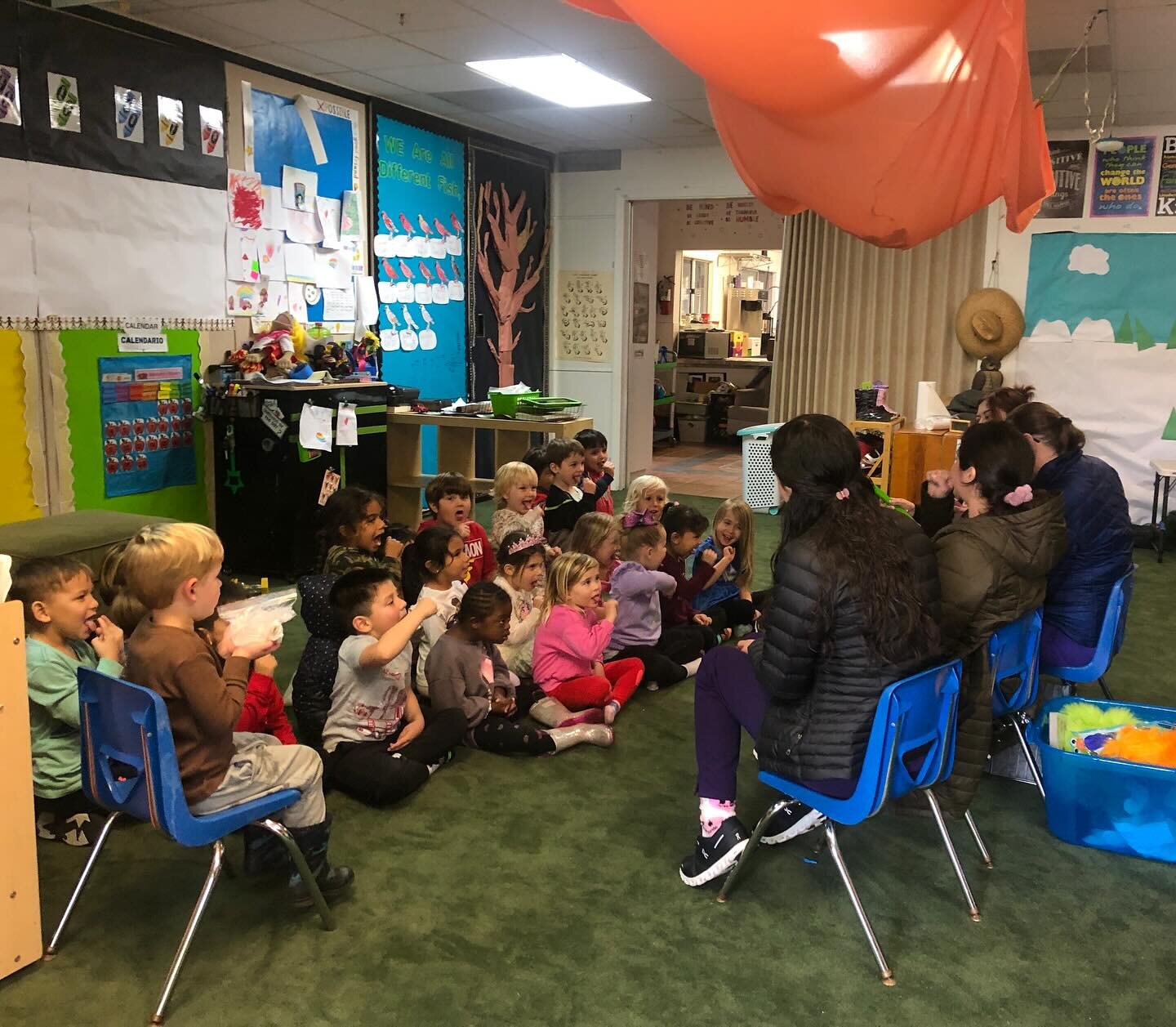 On Tuesday we had some visitors come teach us all about cleaning our teeth!