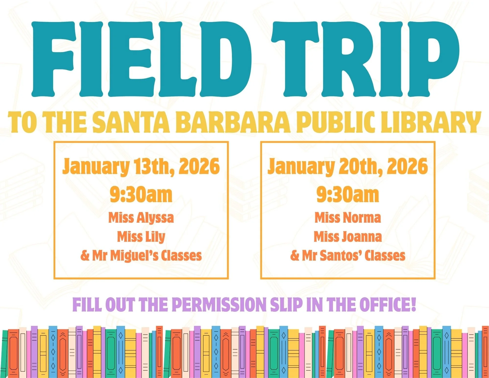 Field Trip to the SB Public Library (preschool)