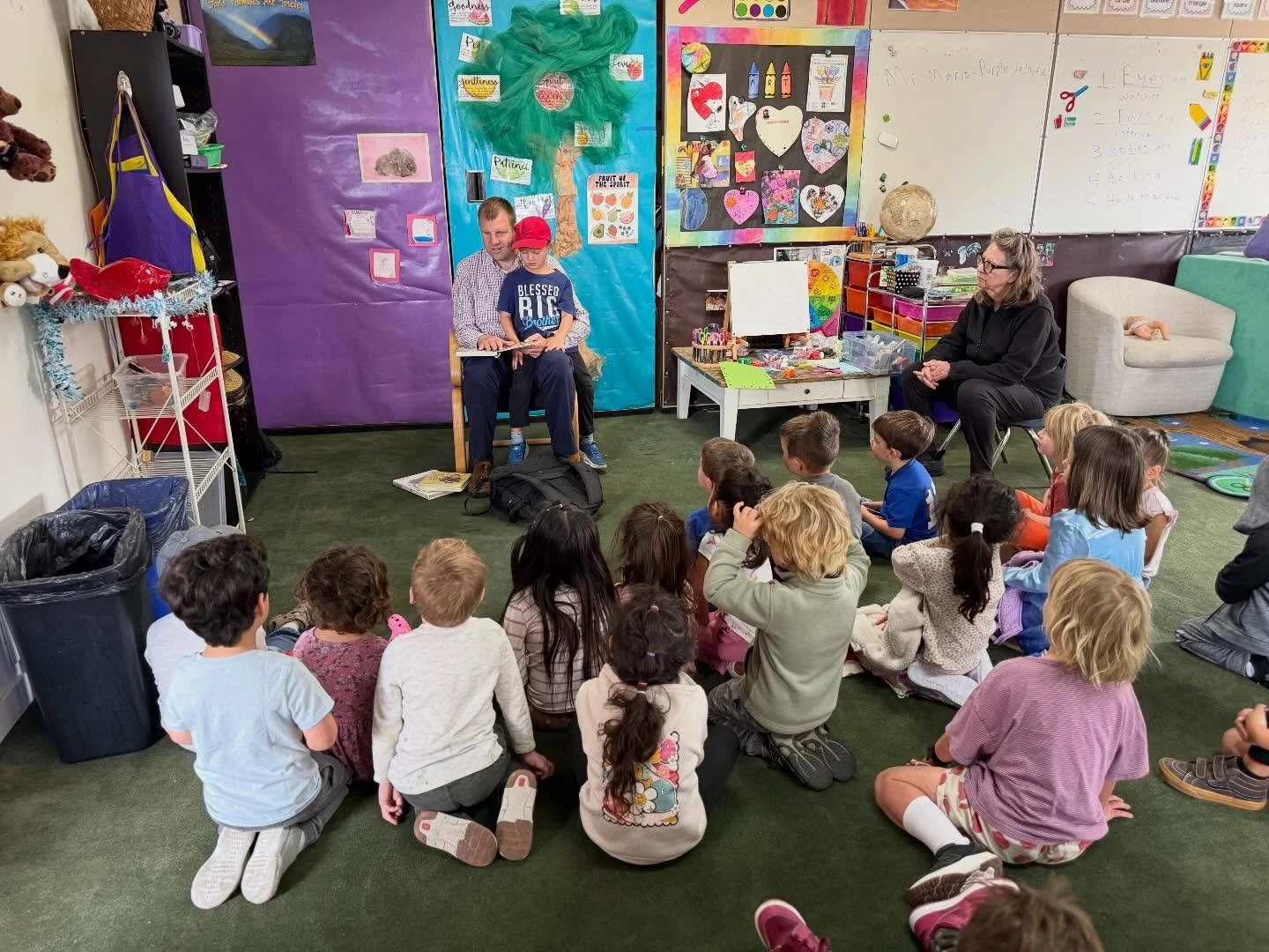 Skylar Covich was with us on Monday to share about how he reads in braille! He read us some stories and we got to check out the braille books that he brought.