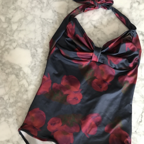 I have about a gazzillion bathing suits, mostly because I spend some time lifeguarding at a camp in Vermont every year, and that's pretty much the garment de rigeur. This one is one of my absolute favorites, though ... 